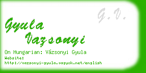 gyula vazsonyi business card